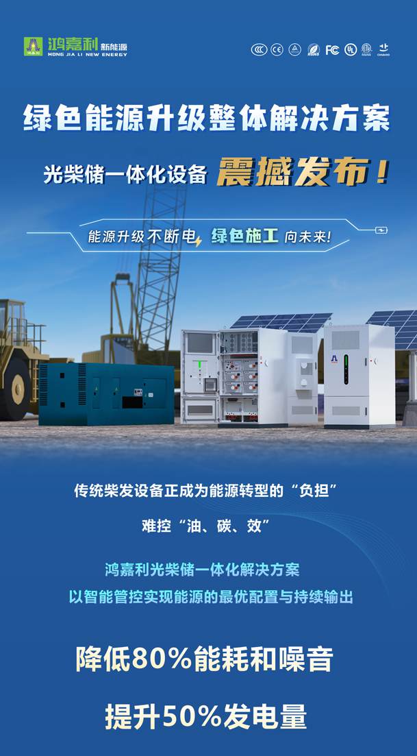 綠色能源升級整體解決方案，光柴儲一體化設備震撼發布！能源升級不斷電，綠色施工向未來!(圖1)